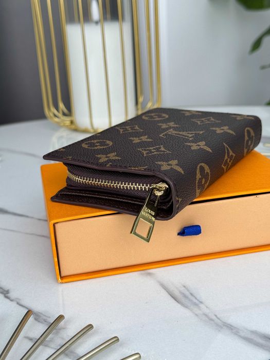 Кошелек женский Louis Vuitton книжка коричневый черный Луи Виттон