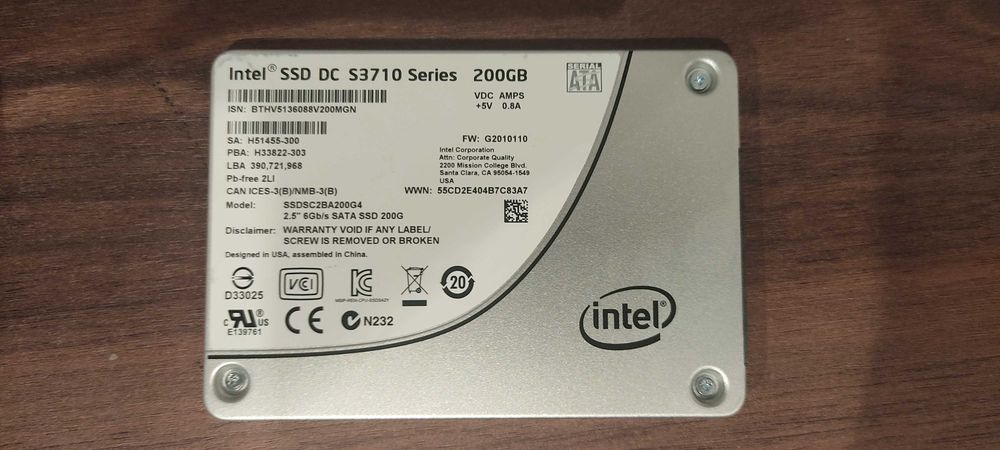 SSD Intel DC S3710 200GB Enterprise - Saúde 100%