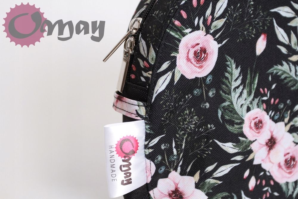 organizer OBAG MOON LIGHT czarny róże pudrowy róż 2 kieszenie OMAY