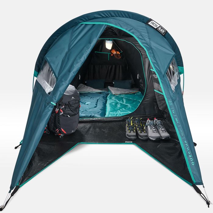 Tenda de campismo 2 lugares, MH100 XL Fresh & Black
