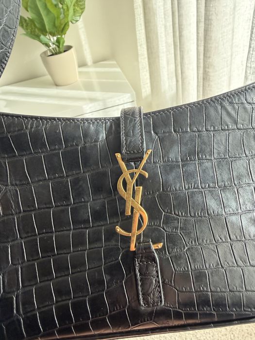 Bolsa saint laurent le 5 a 7 crocodile com caixa e saco