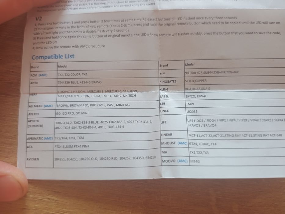 Pilot uniwersalny do bram, 433 , 866 , nowy