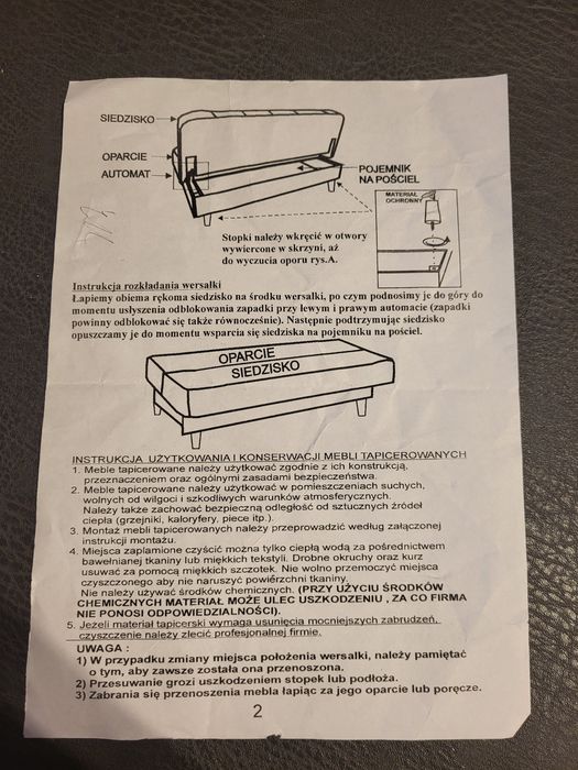 Wersalka/sofa/kanapa szara Meble Bodzio