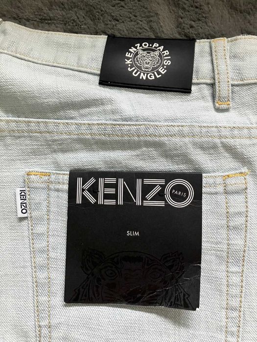 Nowe jasne błękitne męskie spodnie jeansy Kenzo skinny luksus