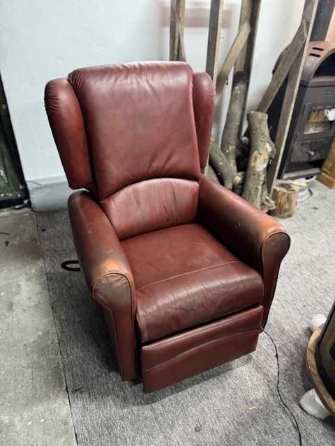 Rozkladany el.  Fotel skórzany VINTAGE Dobra Cena działajacy