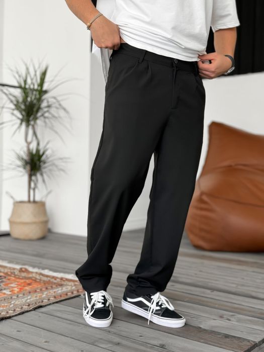 Широкі чоловічі брюки Baggy /S-XL/ Мужские чёрные серые штаны