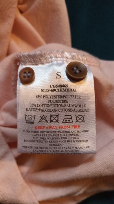 Bawełniane polo z dżinsowym kołnierzykiem rozmiar S