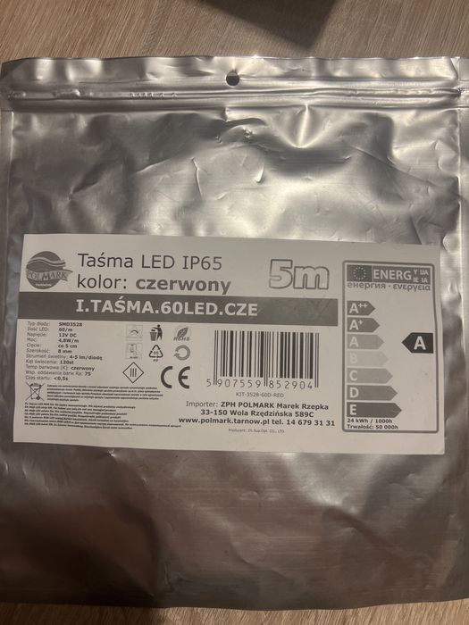 Tasma led czerwona 5m