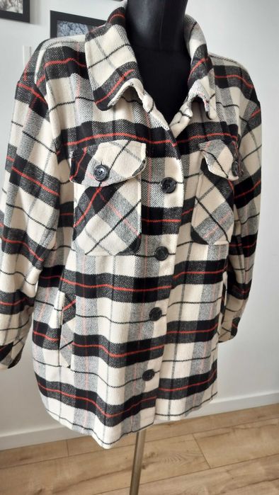 Kurtka damska 2XL koszulowa krata miękka ciepła Kensie