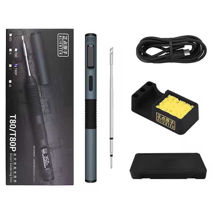 +2 Жала С245! ОРИГІНАЛ! ALIENTEK T80P розумний паяльник 100W|100C-450°C USB-C|Жало 245