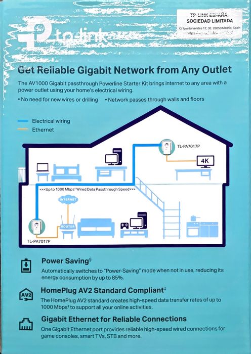Kit Powerline TP-Link AV1000 Gigabit (TL-PA7017P KIT)