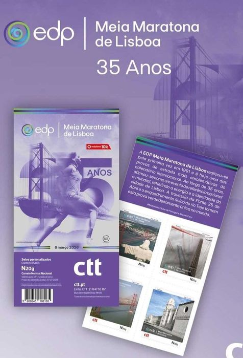 BOOKLET selos CTT - 35 anos Meia Maratona EDP Lisboa - 2026