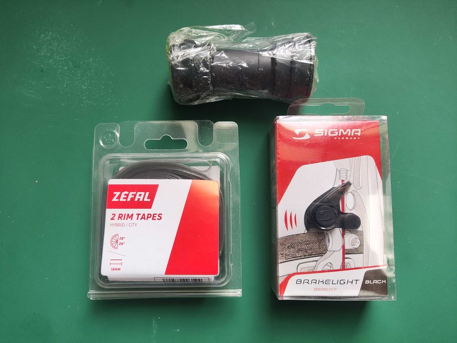 Componentes: Zefal, Sigma, Shimano (cabos, eixo pedaleiro, epaçadores)