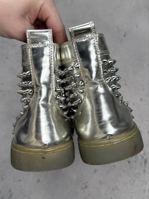 Buty Christian Louboutin Louis Flat Antispecchio Spike Silver Men's US 9 / EU 42
