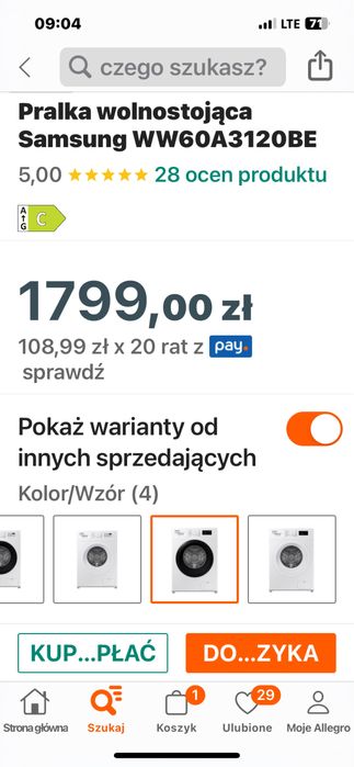 Sprzedam nowa pralke