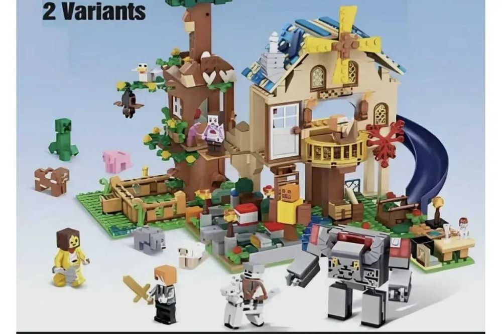 Лего Майнкрафт конструктор будинок з млином та горкою 1016 деталей