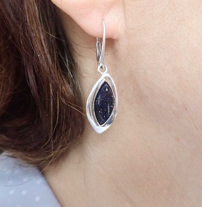 Komplet srebrnej biżuterii. Próba 925. Kamień Noc Kairu KJS025NK