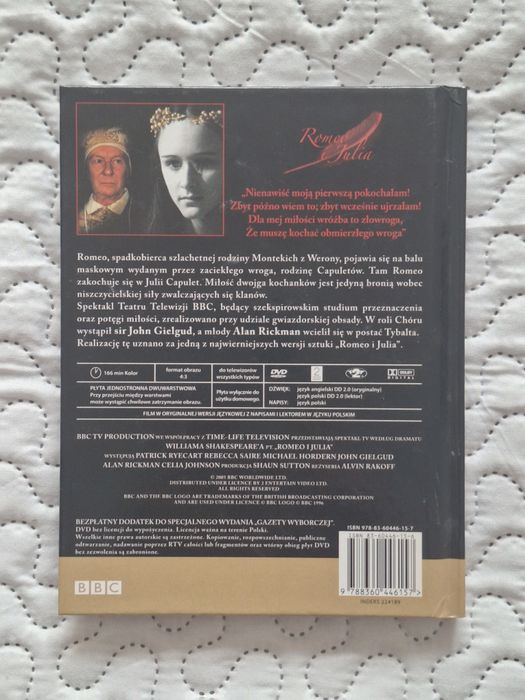 Książka + Dvd Romeo i Julia dramat Williama Shakespeare'a