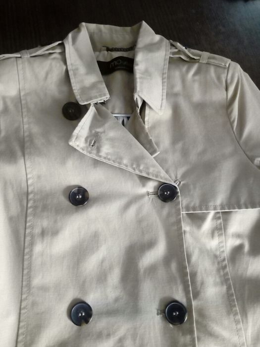 Casaco/gabardine curta camel, S bom estado