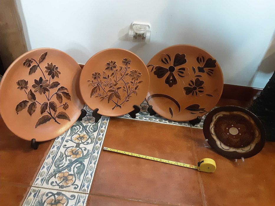 4 Pratos pintados mão Samarte Portugal