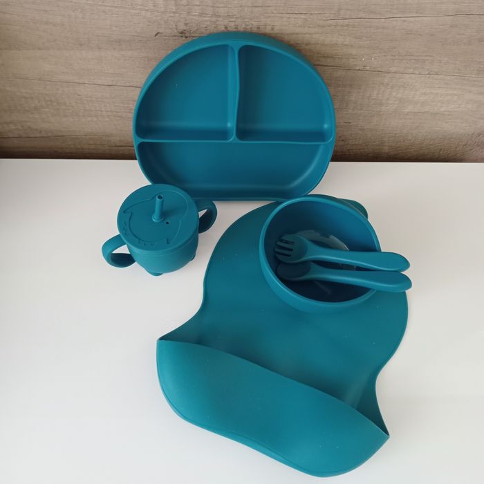 Набір дитячого посуду/дитячий силіконовий посуд/Детская посуда
