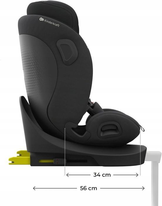 Fotelik samochodowy Kinderkraft i-360 2 PRO Black 0-36kg