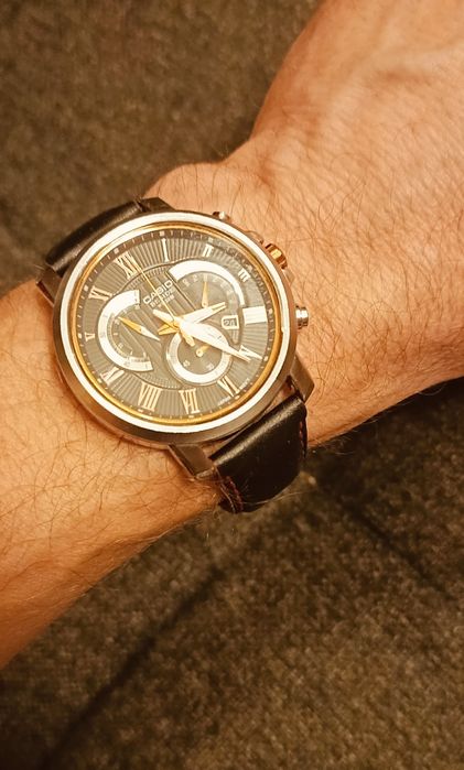 Zegarek Casio Beside BEM-506, Chronograf, Retrograde, Rose Gold