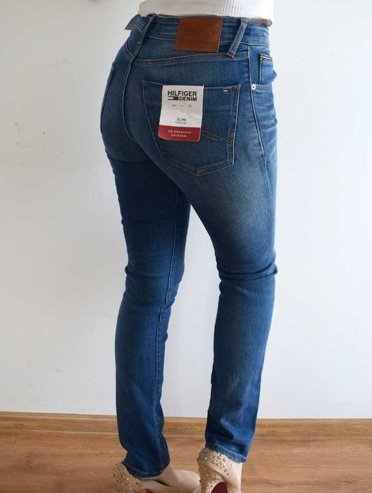 Hilfiger Denim spodnie jeansy w28 l32 slim scanton s m tall