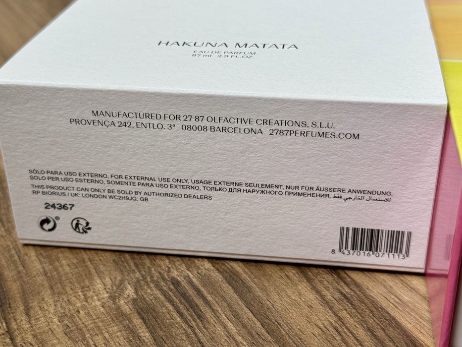 27 87 Hakuna Matata  оригінал розпив від 2 мл. Хакуна матата