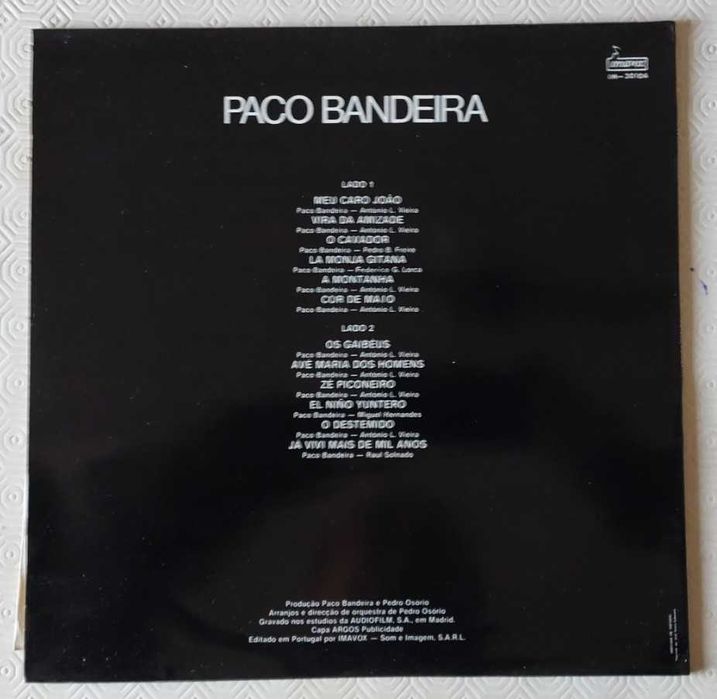 Paco Bandeira - Amigos, Amigos, Disco de vinil LP