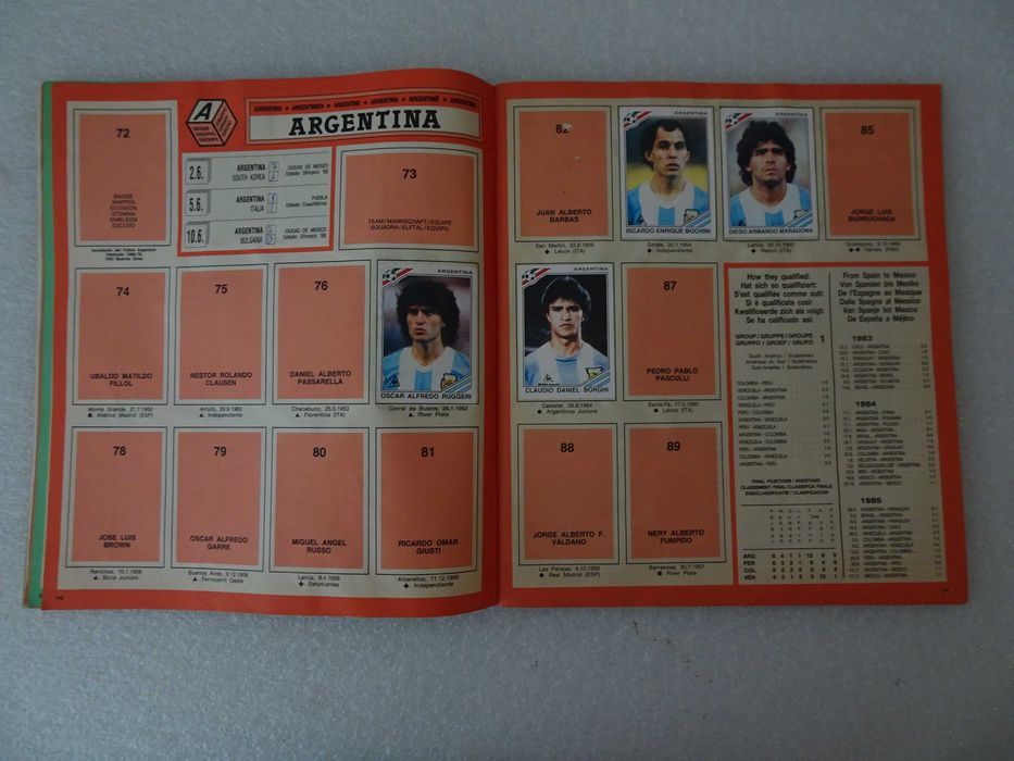 Caderneta de cromos México 86 Morumbi Panini (tem 130 cromos