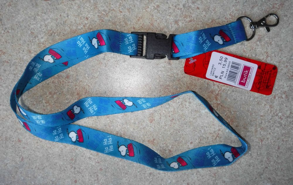 Smycz do kluczy czerwono niebieska