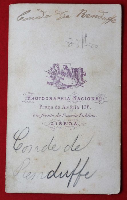 Conde de Rendufe CDV Damião Photographia Nacional Lisboa
