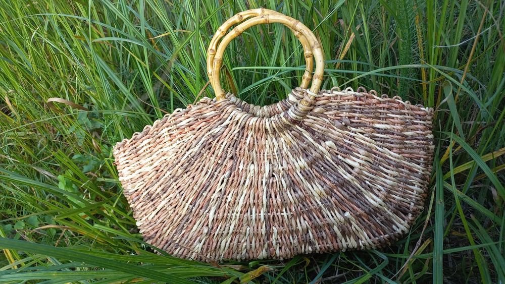 Сумка соломка бамбукові ручки