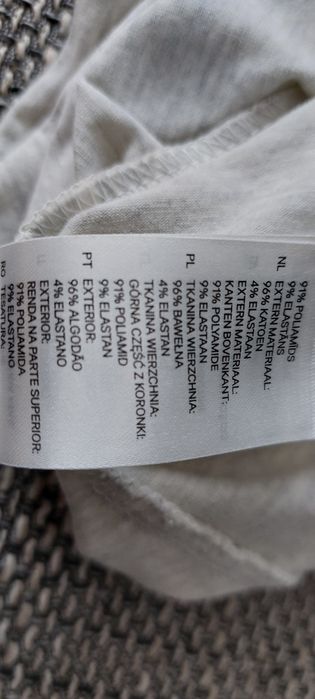 Tshirt bluzka biała z koronką H & M bawełna roz Mz koronką