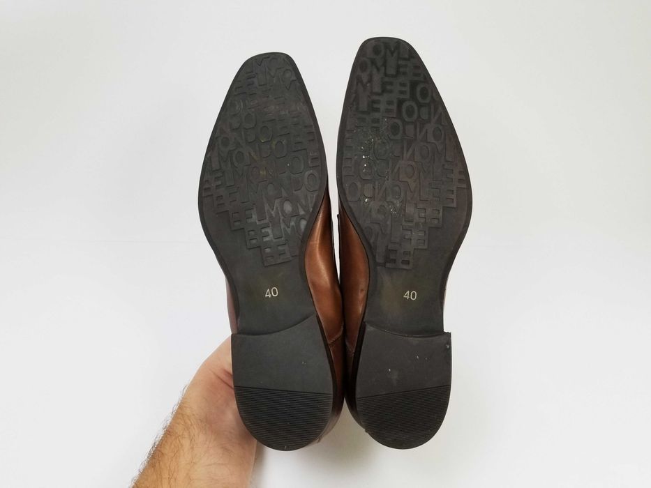 BELMONDO Made in India туфли кожаные туфлі коричневі 41 26.5 см