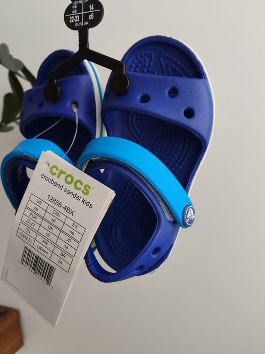 Sandałki crocs 22 niebieskie chłopiec