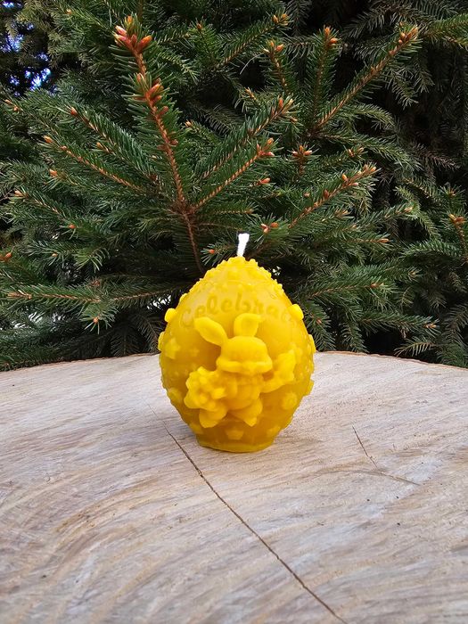 Świeczka JAJKO Z ZAJĄCZKIEM z naturalnego wosku pszczelego