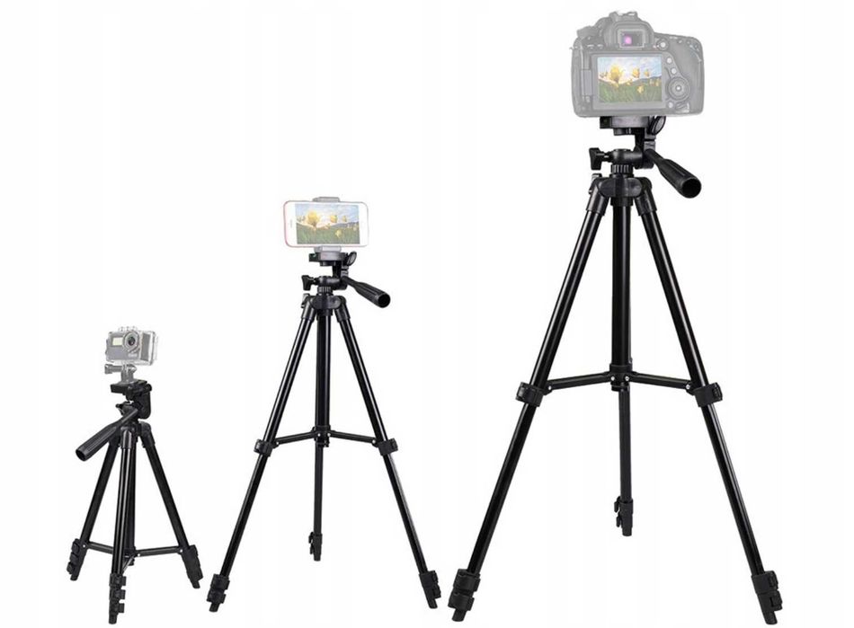 STATYW TRIPOD na telefon aparat regulowany uchwyt + PILOT BLUETOOTH
