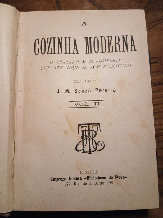 J. M. Souza Pereira, A Cozinha Modera ( 3 Vol Encadernados)