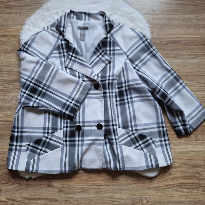 Klasyczna elegancka marynarka żakiet w kratę plus size 46 Investments