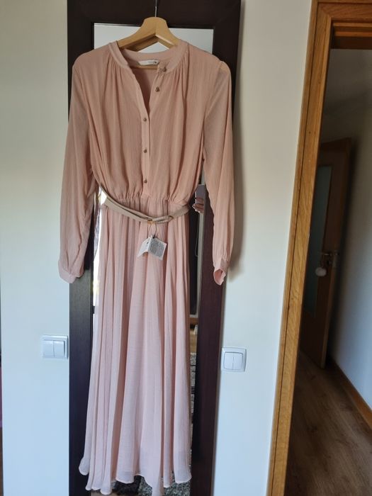 Vestido zara  plissado  novo xs veste grande