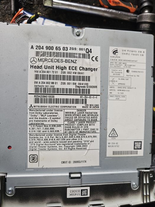 Radio mercedes Glk ekran LCD