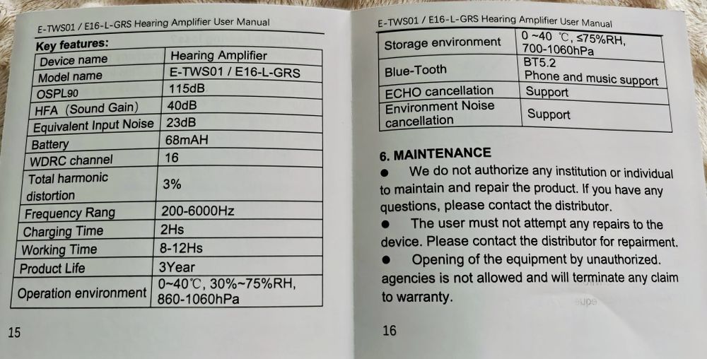 Auriculares Bluetooth/Aparelho Auditivo