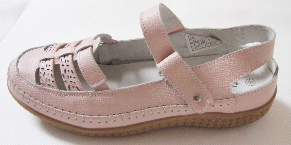 Amart różowe sandały damskie skóra naturalna nowe 39