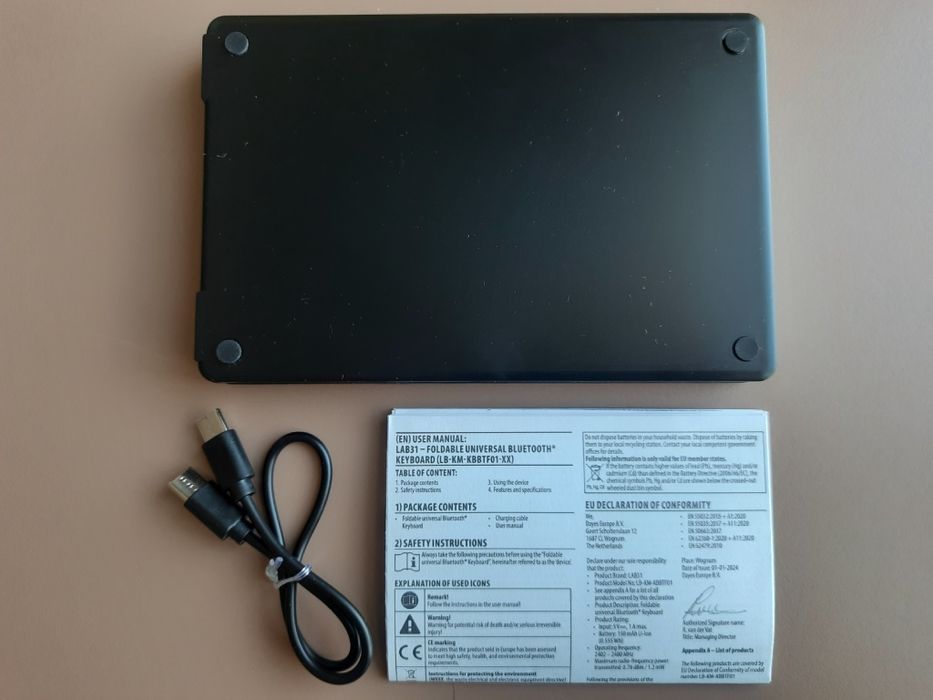 Складна компактна Bluetooth клавіатура iOS, Android, Windows