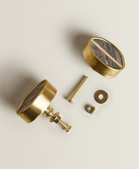 PUXADOR DE MÁRMORE REDONDO (PACK DE 2) Zara Home NOVO