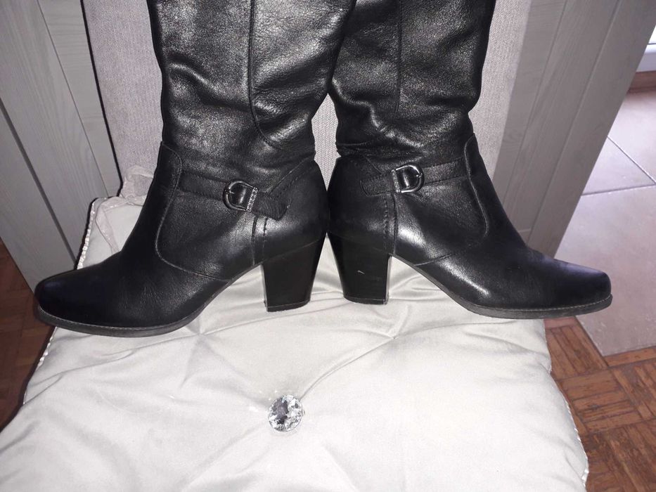 Buty skórzane kozaki roz.36