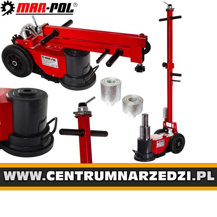 MAR-POL Podnośnik Hydrauliczny Pneumatyczny 15t 30t 195-420mm Żaba Tir Bałwanek M80394