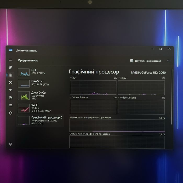 Ігровий ноутбук HP Omen Rtx 2060, i7 10750, 512Gb